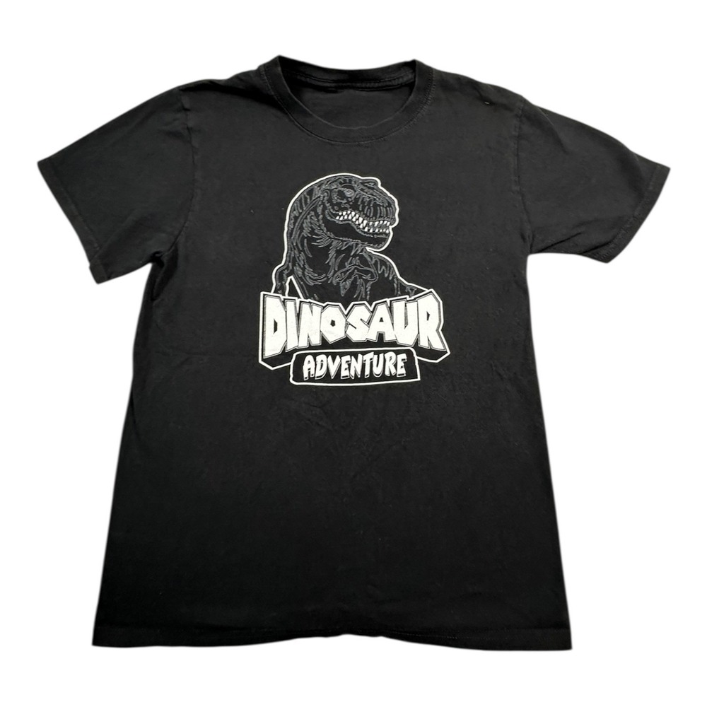Kids Black Dinosaur Adventure Graphic T Shirt‎ Short Sleeve Tee